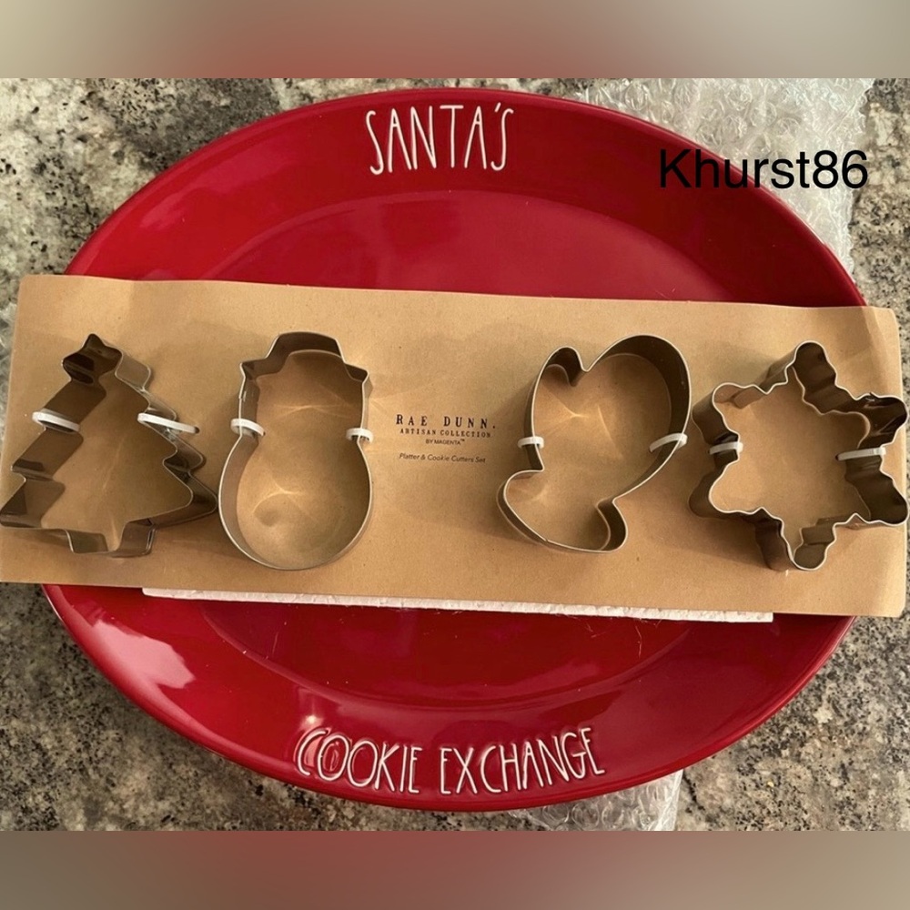 Rae Dunn Santa’s Cookie Exchange Platter Set - 5-Pack Brand NEW!